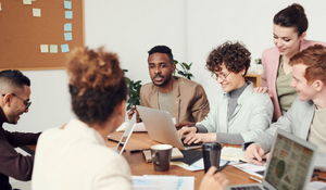 non-profit workers meeting