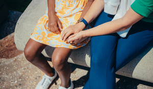 mental health care worker with child