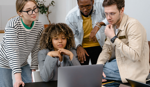 social workers working on computer