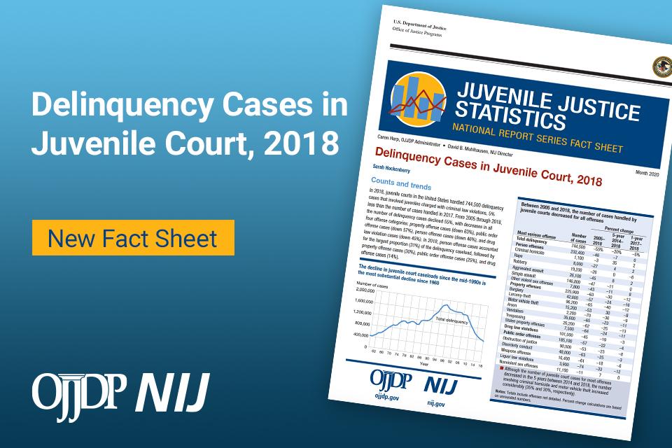 OJJDP Releases Fact Sheet on Delinquency Cases in Juvenile Court